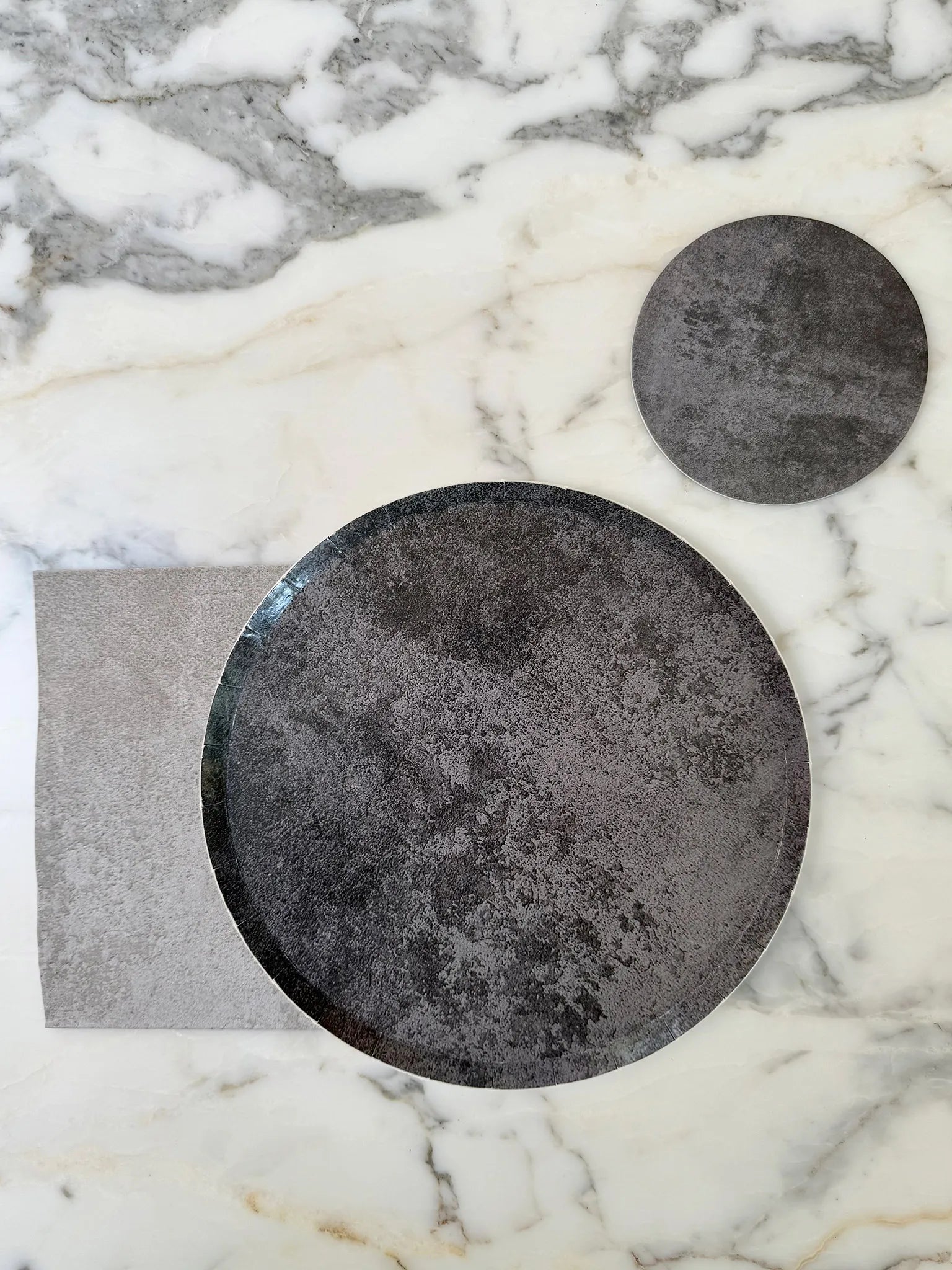 Stone - Coaster, Slate, Round (x4)